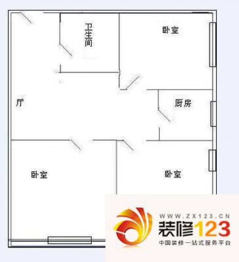 北洼路环保局宿舍 3室 户型图