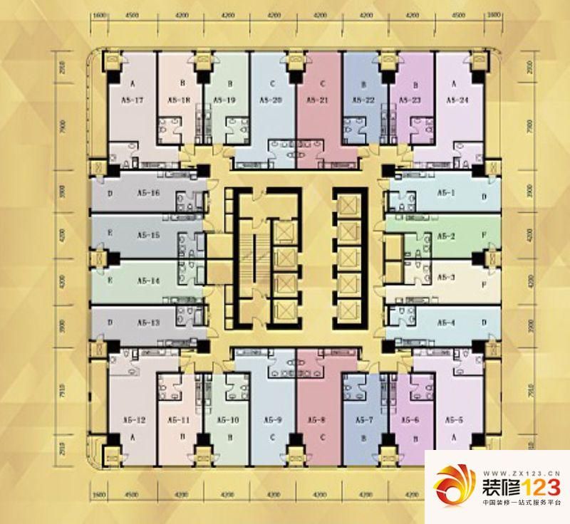 沈阳万达公馆户型图b21户型3室2厅5卫241o 3室2厅5卫1厨