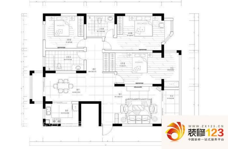 天润家园户型图户型图 3室2厅2卫1厨