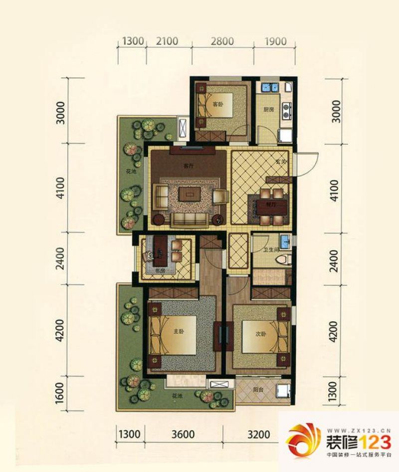 嘉兴金都夏宫笛园金都夏宫笛园户型图g5-b 2室2厅2卫1厨图片大全-我的