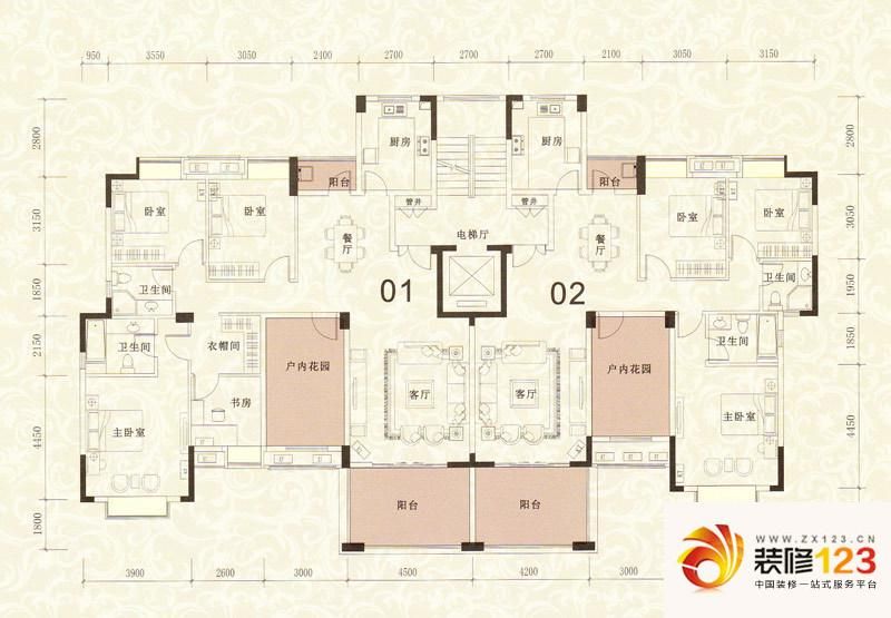 远洋城户型图荣域a4-9,19栋层面图