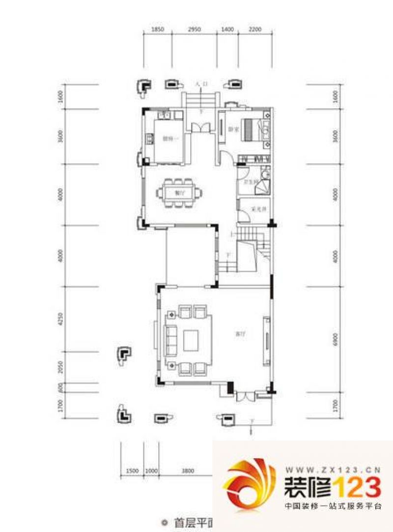 鼎峰国汇山双拼C户型户型图