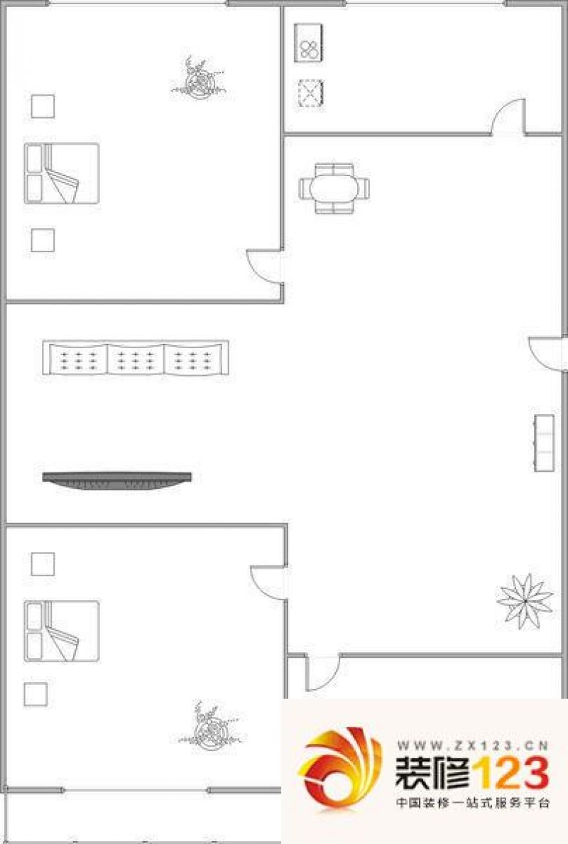 新馨家园 2室 户型图