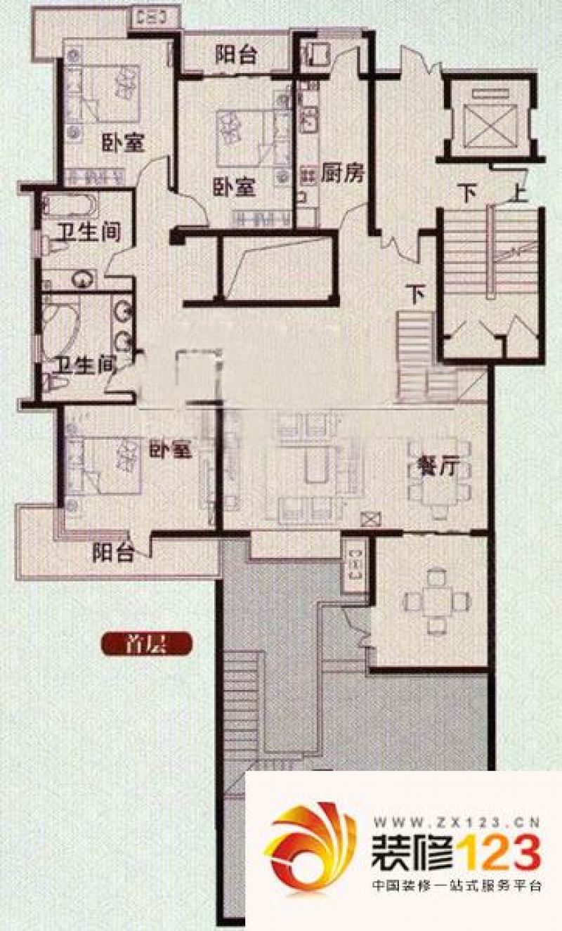 中景江山赋a1-2户型户型图