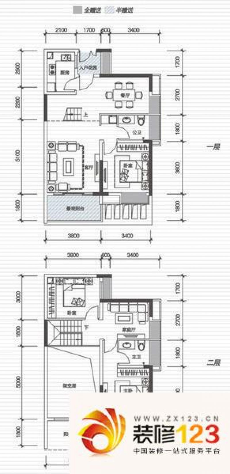 中信水岸城c1户型户型图