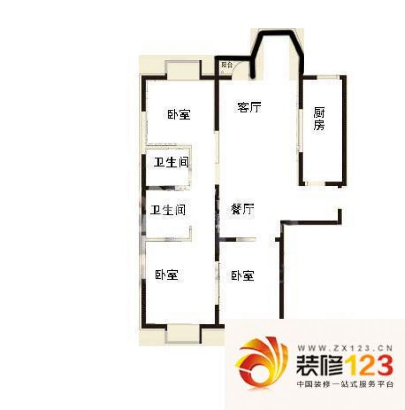 珠江逸景家园户型图户型图 3室2厅2卫1厨