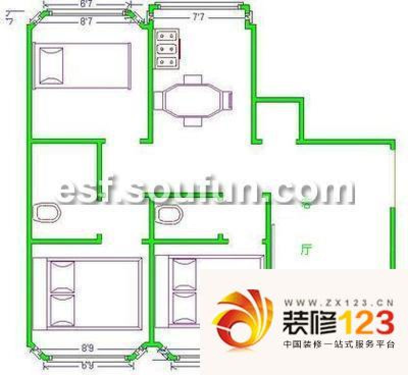 德茂小区户型图户型图 3室1厅1卫1厨