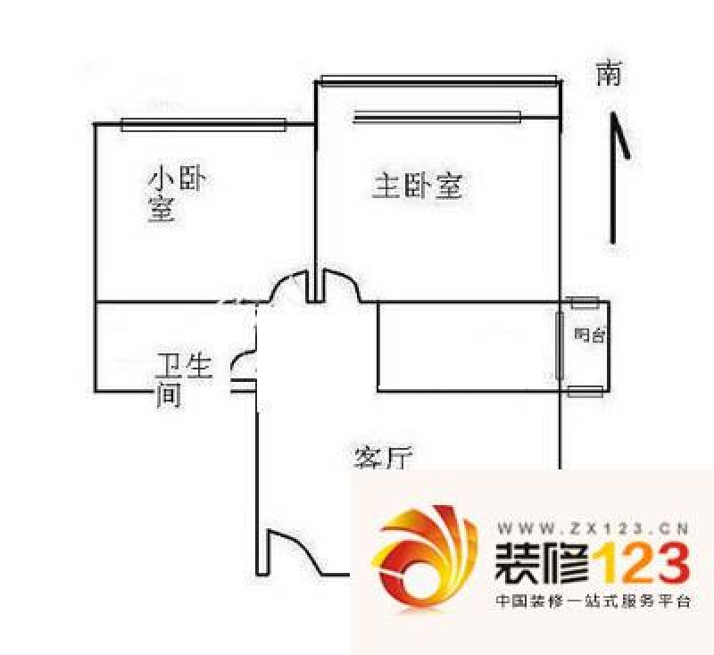 西罗园四区户型图户型图 2室1厅1卫1厨