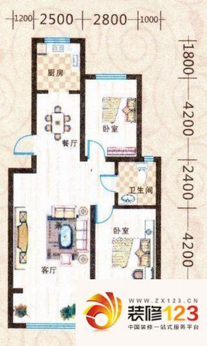 乌鲁木齐丽景水岸丽景水岸户型图标准层户型图 4室2厅3卫1厨图片大全