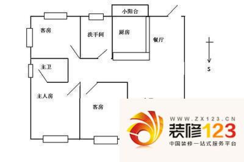 福民广场 3室 户型图