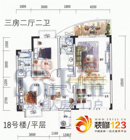 经典时代花园广场户型图18号楼平 ...