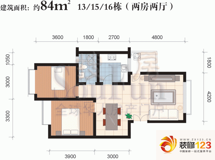 兴隆城市花园户型图2室2厅1卫1厨 ...