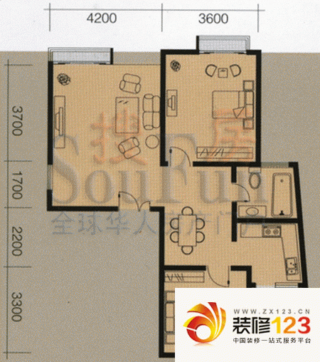 锦绣家园户型图2室1厅1卫 ...