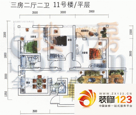 经典时代花园广场户型图