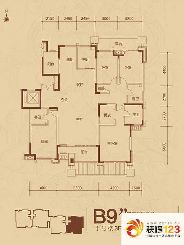 坤杰拉菲香榭户型图b9"户型 4.