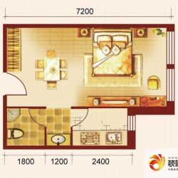 蔚蓝国际户型图25#D户型图 1室1 ...