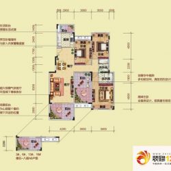 园方欧洲城户型图二期A2户型 3室 ...