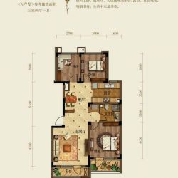 中铁人杰水岸户型图类洋房户型.