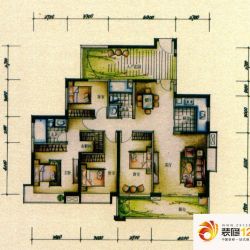 天利中央花园户型图4栋标准层C户 ...