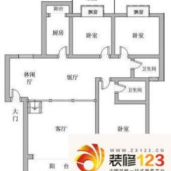 上海路小区户型图3室户型图 3室2 ...
