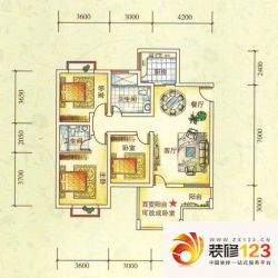 水锦花都户型图F组团A户型 3室2 ...