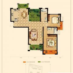 中建溪岸观邸户型图A3户型 2室2 ...