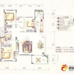 园方欧洲城户型图惬意3+1房A户型 ...