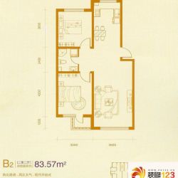 金质融城户型图三期B2户型图 2室 ...