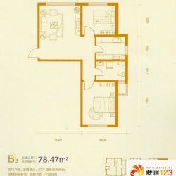 金质融城户型图三期B3户型图 2室 ...