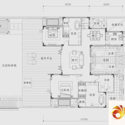 全球候鸟度假地户型图C户型 2室2 ...