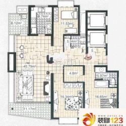 安居苑西村 3室 户型图