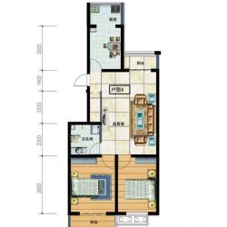 万都国际户型图A户型 2室2厅1卫1 ...
