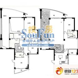 和谐天下户型图2栋4跃1层 4室2厅 ...