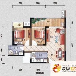 光耀派户型图洋房C户型 2室2厅1 ...