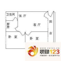 旗峰花园 2室 户型图