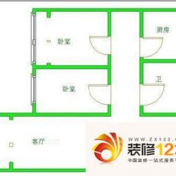 武昌街高层 2室户型图