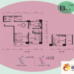 大唐果户型图B3,4户型 