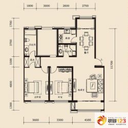 吴中家天下户型图d1户型图 3室2 ...