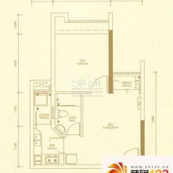 新华U阁户型图Ba2 1室1厅1卫1厨 ...