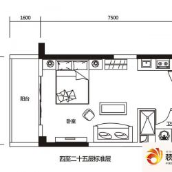 中山奥园户型图H1公寓单位 1室1 ...