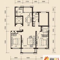 吴中家天下户型图c2户型图 3室2 ...