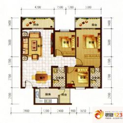 阳晨美林户型图标准层D1户型 3室 ...