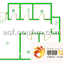 海棠花园 3室 户型图