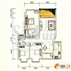 大兴星城户型图B郡比利华2 3室2 ...