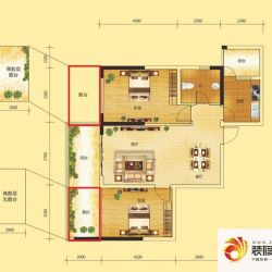 府河名居户型图2栋07户型 2室2厅 ...