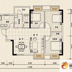 米兰春天户型图温馨小三房 3室2 ...