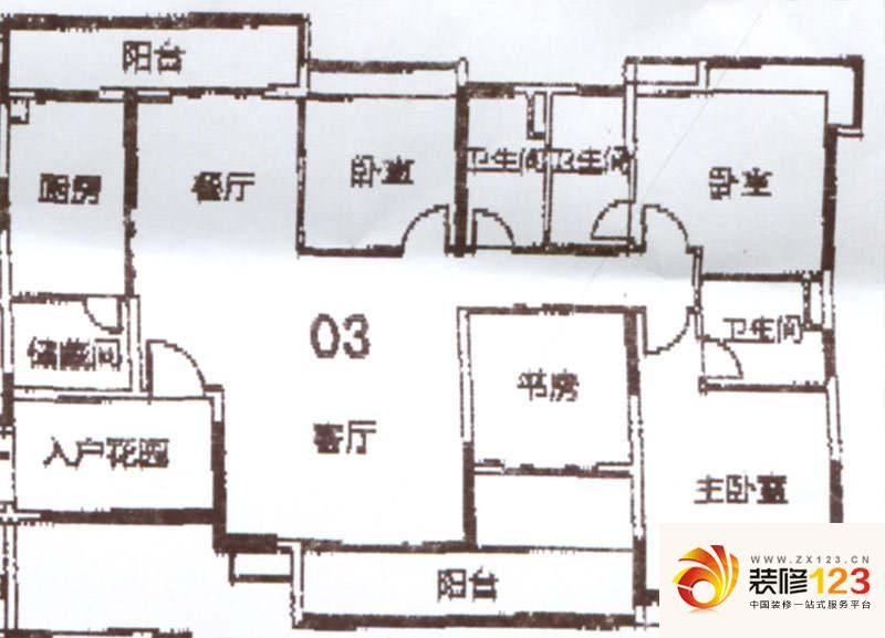 科城山庄a6栋03户型户型图.