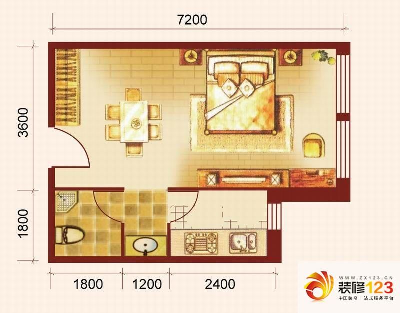 蔚蓝国际户型图25#D户型图 1室1 ...