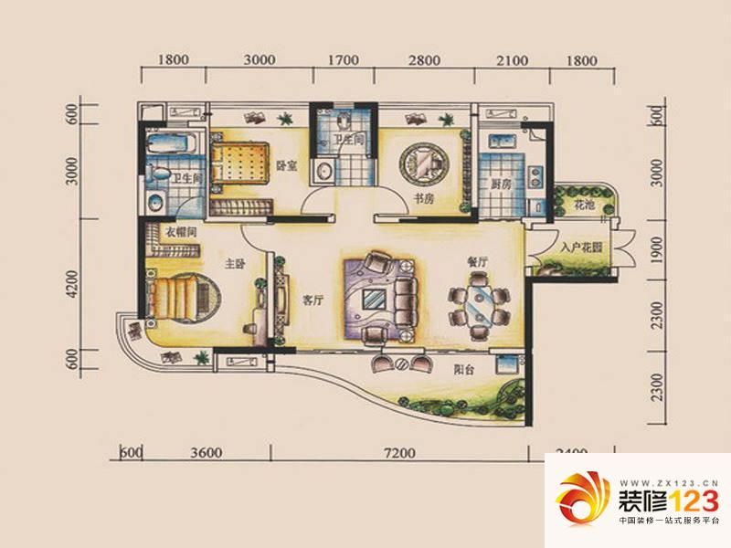 长沙水云间湘域熙岸c-3户型户型图图片大全-我的小区-长沙装信通网