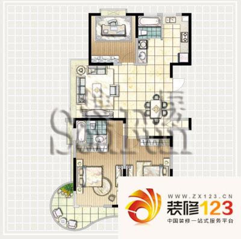 无锡凤翔馨城凤翔馨城户型图3室 户型图 3室2.